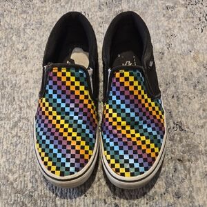Vans Yellow and Black Slip-On Sneakers